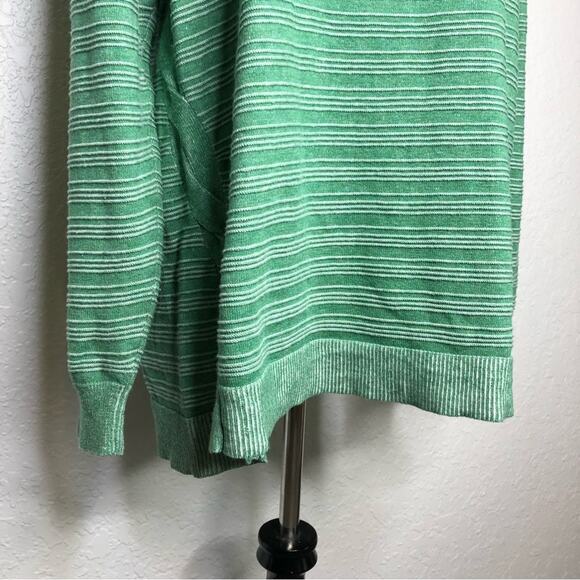 Soft Surroundings green and white striped tunic sweater size 3X - Picture 3 of 14
